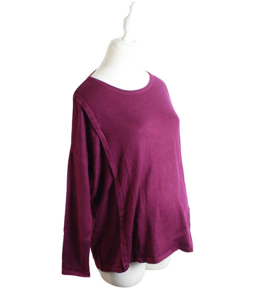 A Burgundy Long Sleeve T Shirts from Mayarya in size XS for maternity. (Front View)