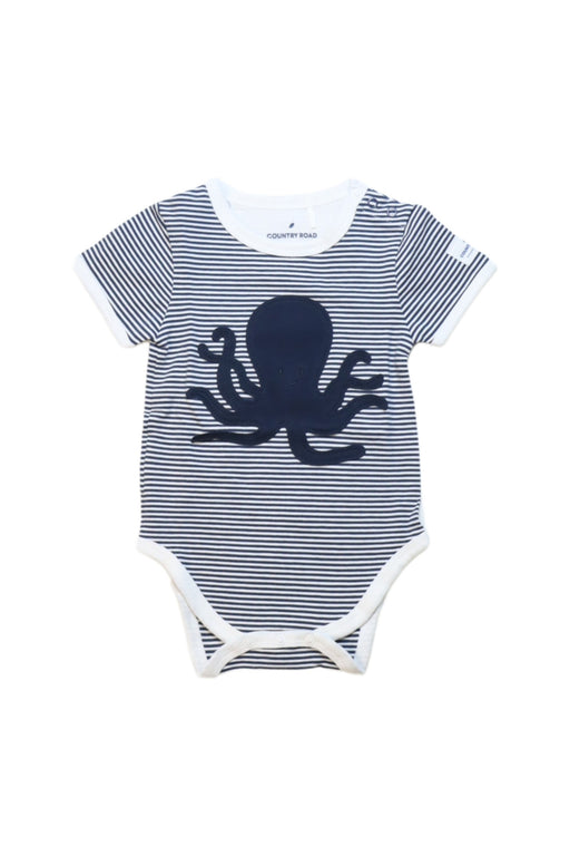 A Navy Short Sleeve Bodysuits from Country Road in size 3-6M for neutral. (Front View)
