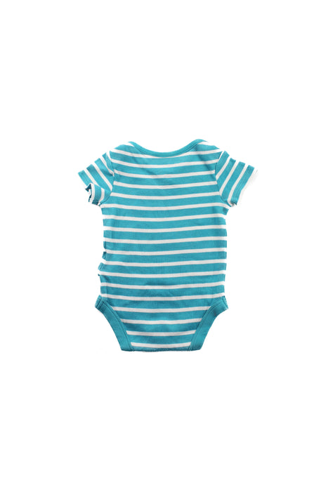 A Teal Short Sleeve Bodysuits from Frugi in size 0-3M for boy. (Back View)