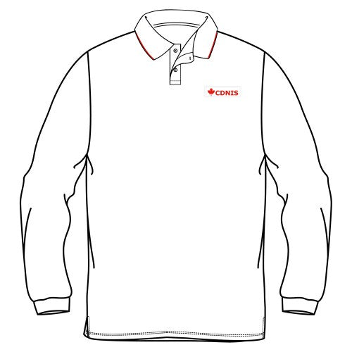 A White Long Sleeve Polos from CDNIS in size 3T for neutral. (Front View)