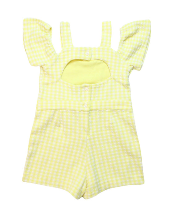 A Yellow Short Sleeve Rompers from Janie & Jack in size 3T for girl. (Back View)
