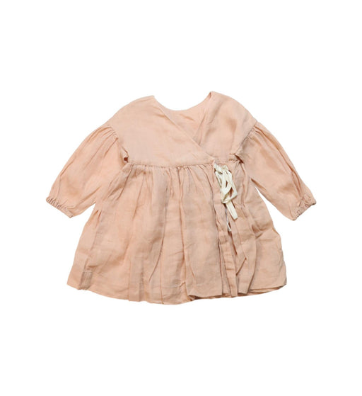 A Peach Long Sleeve Dresses from MarlMarl in size 12-18M for girl. (Front View)