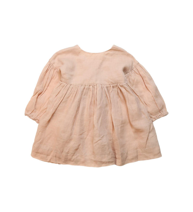 A Peach Long Sleeve Dresses from MarlMarl in size 12-18M for girl. (Back View)