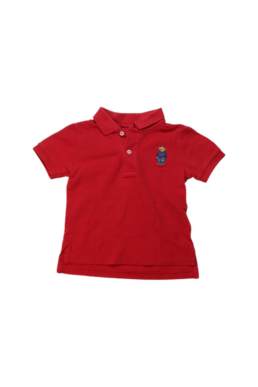 A Red Short Sleeve Polos from Ralph Lauren in size 12-18M for boy. (Front View)