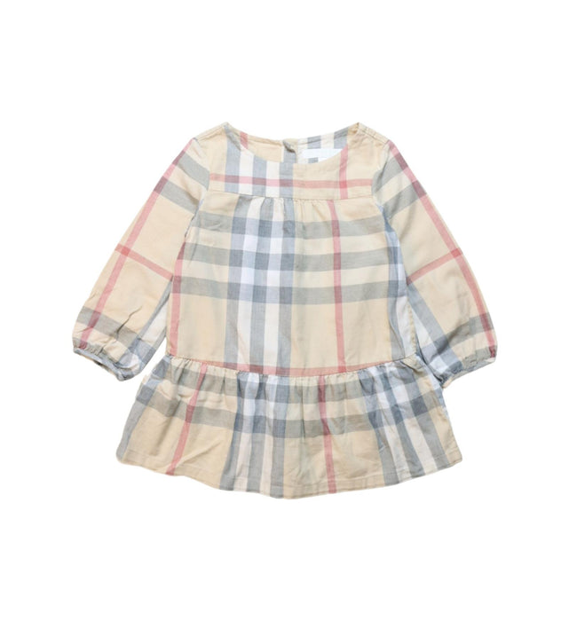 A Multicolour Long Sleeve Dresses from Burberry in size 12-18M for girl. (Front View)