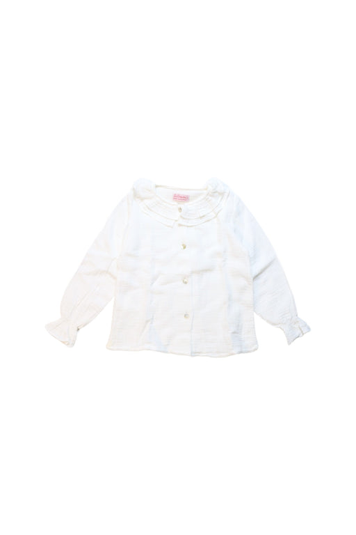 A White Long Sleeve Tops from La Coqueta in size 2T for girl. (Front View)
