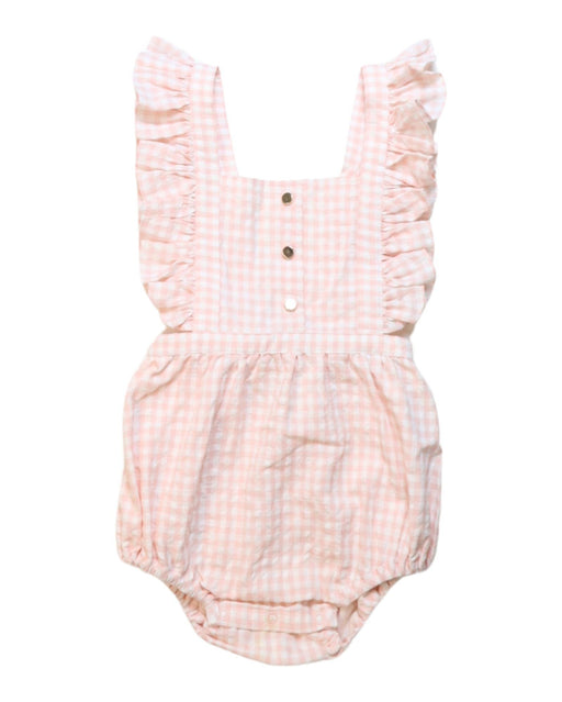 A Pink Overall Shorts from Velveteen in size 18-24M for girl. (Front View)