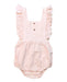 A Pink Overall Shorts from Velveteen in size 18-24M for girl. (Front View)