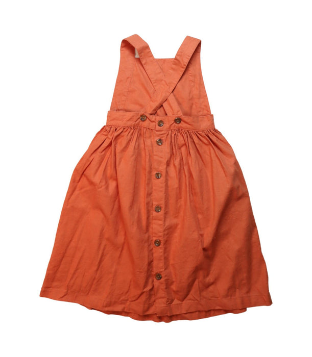 A Orange Sleeveless Dresses from Seed in size 4T for girl. (Back View)
