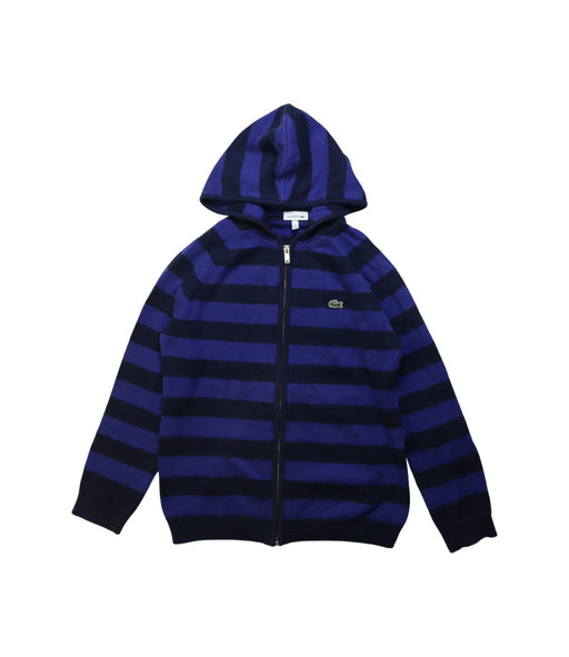 A Blue Lightweight Jackets from Lacoste in size 10Y for boy. (Front View)