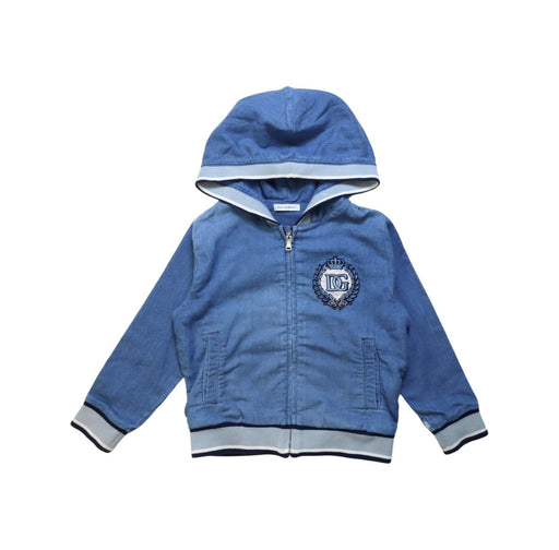 A Blue Lightweight Jackets from Dolce & Gabbana in size 3T for neutral. (Front View)