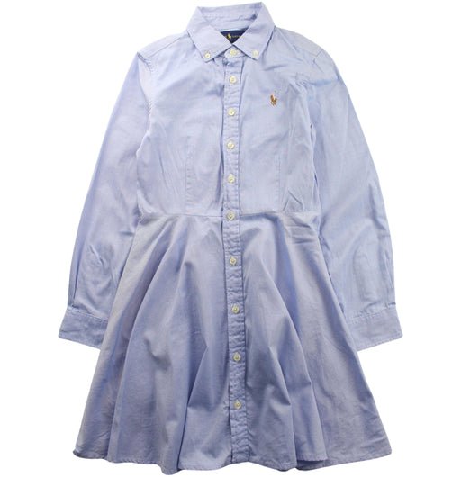 A Blue Long Sleeve Dresses from Ralph Lauren in size 8Y for girl. (Front View)
