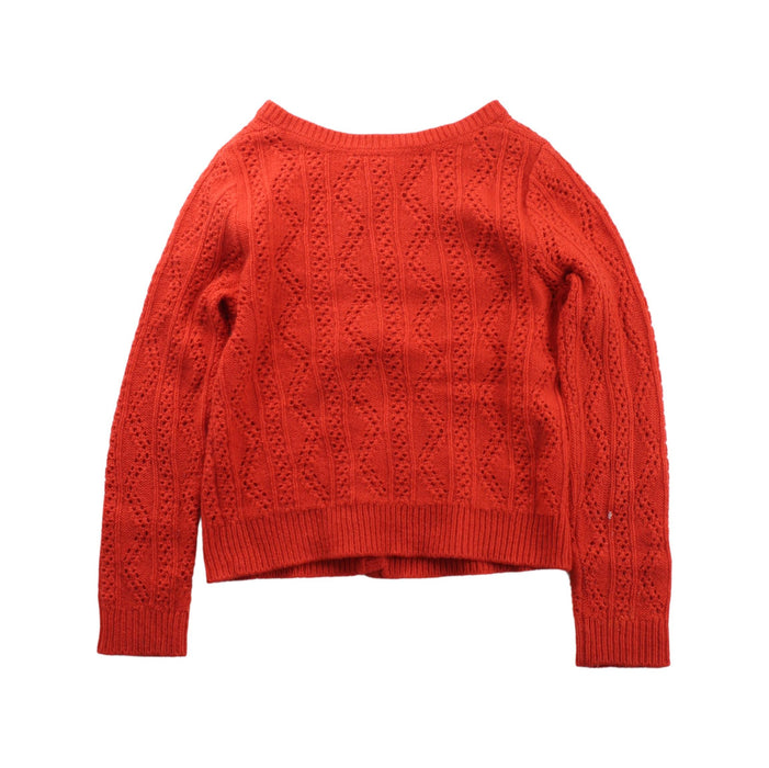 A Red Cardigans from Bonpoint in size 5T for girl. (Back View)