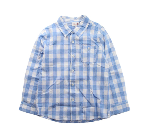 A Blue Long Sleeve Shirts from Seed in size 6T for boy. (Front View)