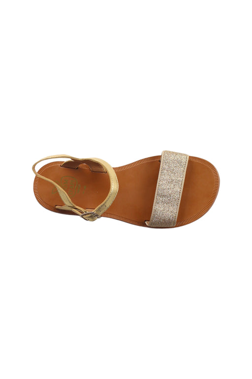A Brown Sandals from Pom d’Api in size 9Y for girl. (Front View)