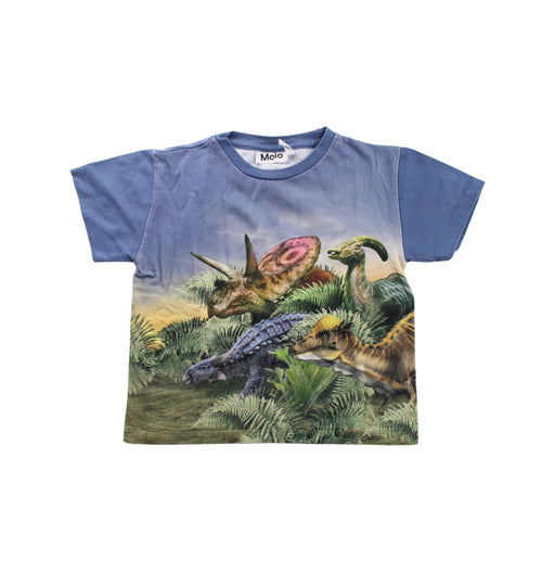 A Blue Short Sleeve T Shirts from Molo in size 4T for boy. (Front View)