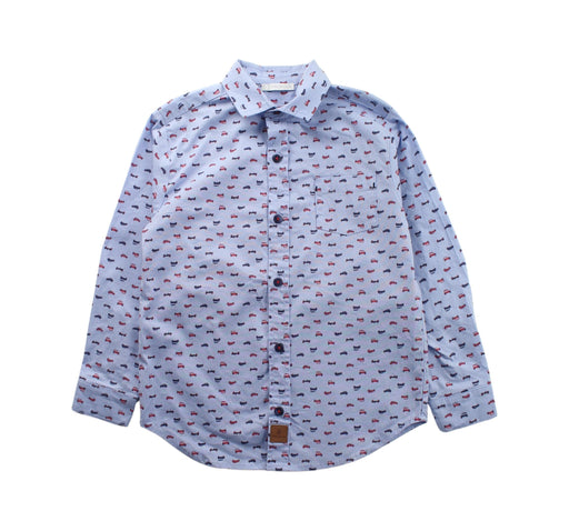 A Blue Long Sleeve Shirts from Tutto Piccolo in size 5T for boy. (Front View)