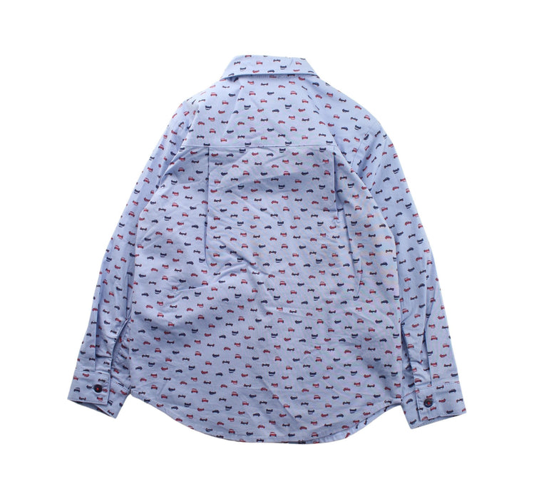 A Blue Long Sleeve Shirts from Tutto Piccolo in size 5T for boy. (Back View)