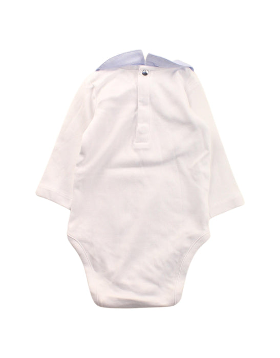 A White Long Sleeve Bodysuits from Jacadi in size 0-3M for girl. (Back View)