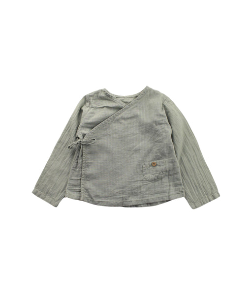 A Green Long Sleeve Tops from Buho in size 0-3M for girl. (Front View)