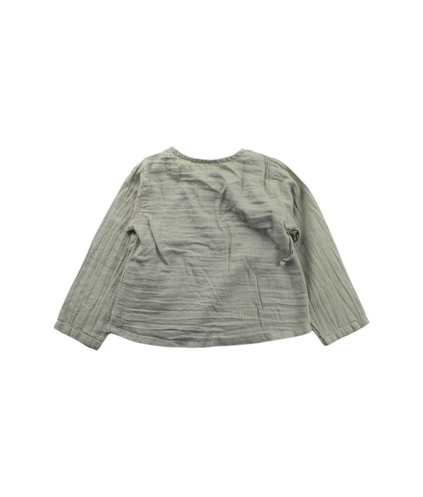 A Green Long Sleeve Tops from Buho in size 0-3M for girl. (Back View)