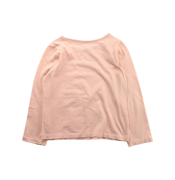 A Peach Long Sleeve T Shirts from Boden in size 4T for girl. (Back View)