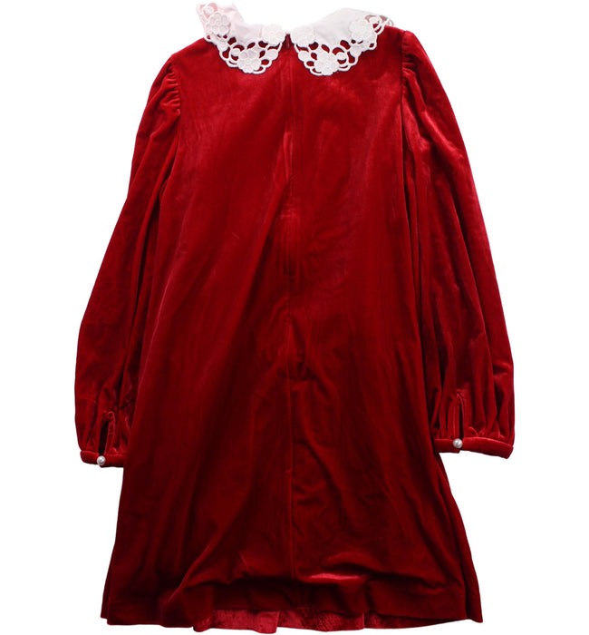 A Red Long Sleeve Dresses from little Mo & Co. in size 7Y for girl. (Back View)