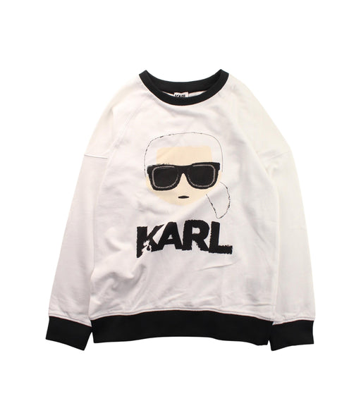A Black Crewneck Sweatshirts from Karl Lagerfeld in size 8Y for boy. (Front View)
