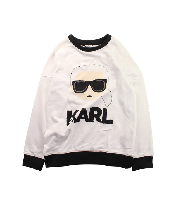 A Black Crewneck Sweatshirts from Karl Lagerfeld in size 8Y for boy. (Front View)