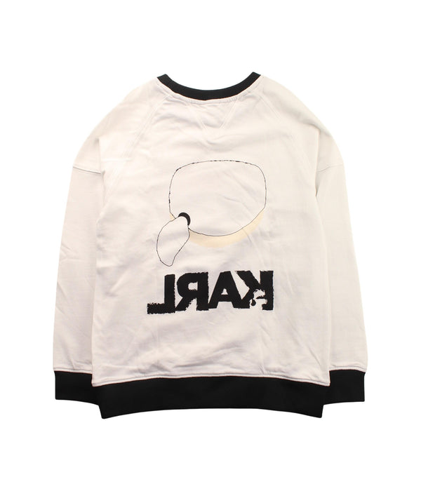 A Black Crewneck Sweatshirts from Karl Lagerfeld in size 8Y for boy. (Back View)