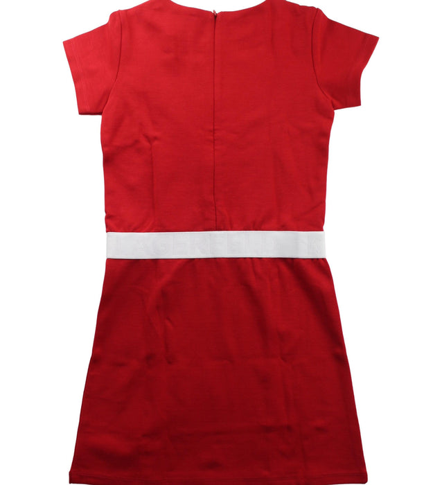 A Red Short Sleeve Dresses from Karl Lagerfeld in size 8Y for girl. (Back View)