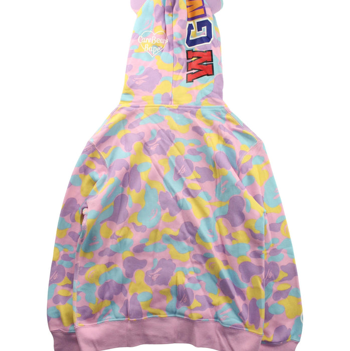 A Pink Zippered Sweatshirts from BAPE KIDS in size 7Y for girl. (Back View)