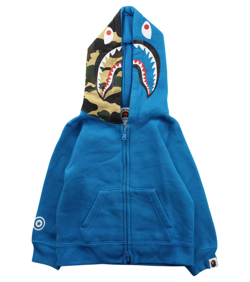 A Blue Zippered Sweatshirts from BAPE KIDS in size 18-24M for boy. (Front View)