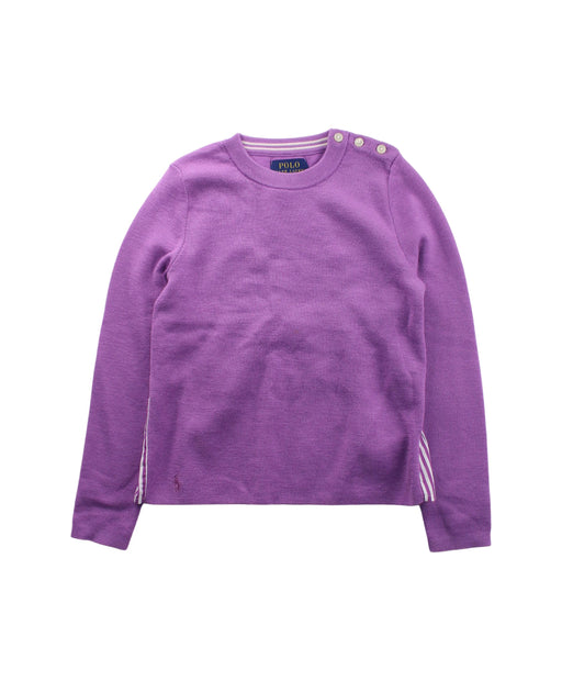 A Purple Knit Sweaters from Polo Ralph Lauren in size 6T for girl. (Front View)
