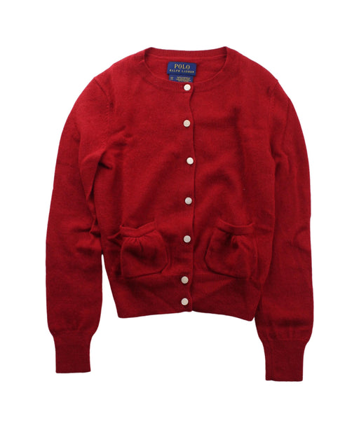 A Red Cardigans from Polo Ralph Lauren in size 7Y for girl. (Front View)
