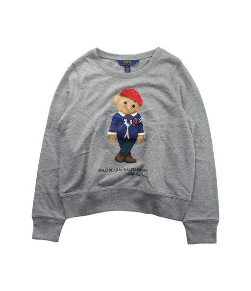 A Grey Crewneck Sweatshirts from Polo Ralph Lauren in size 8Y for boy. (Front View)