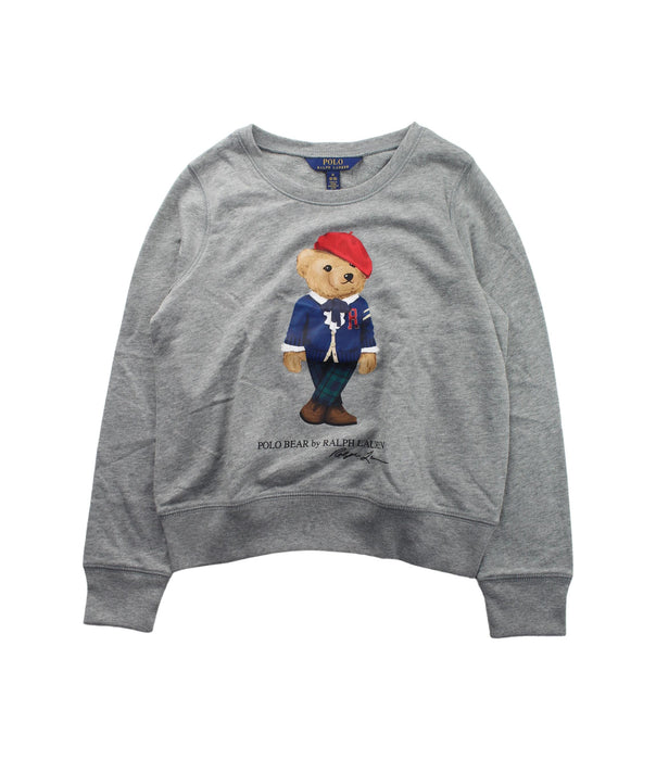 A Grey Crewneck Sweatshirts from Polo Ralph Lauren in size 8Y for boy. (Front View)