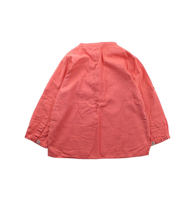 A Orange Long Sleeve Tops from Laranjinha in size 2T for girl. (Back View)