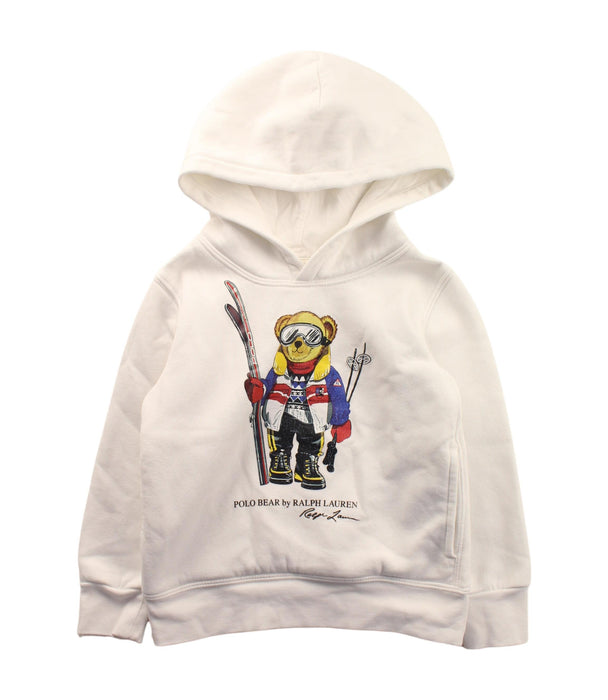 A White Hooded Sweatshirts from Ralph Lauren in size 3T for boy. (Front View)