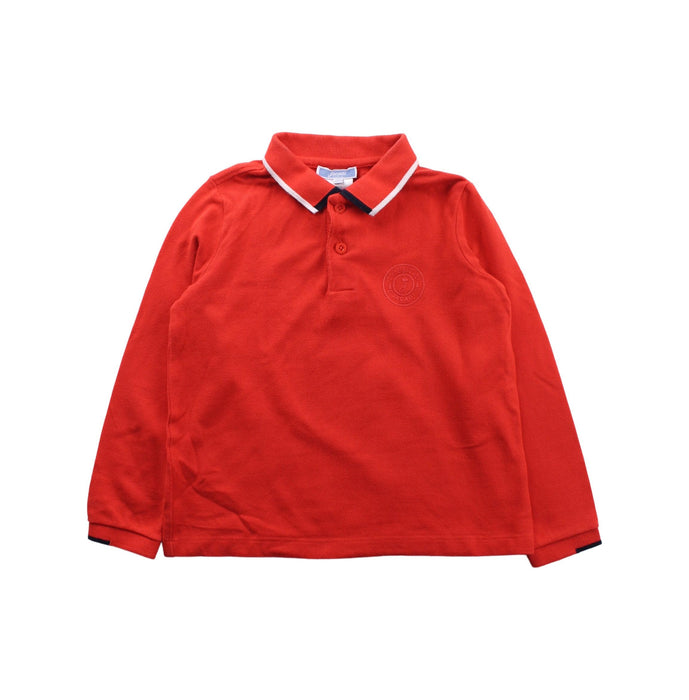 A Red Long Sleeve Polos from Jacadi in size 4T for boy. (Front View)