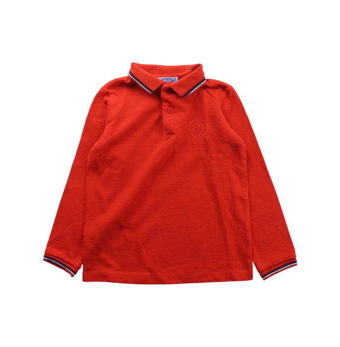 A Red Long Sleeve Polos from Jacadi in size 4T for boy. (Front View)