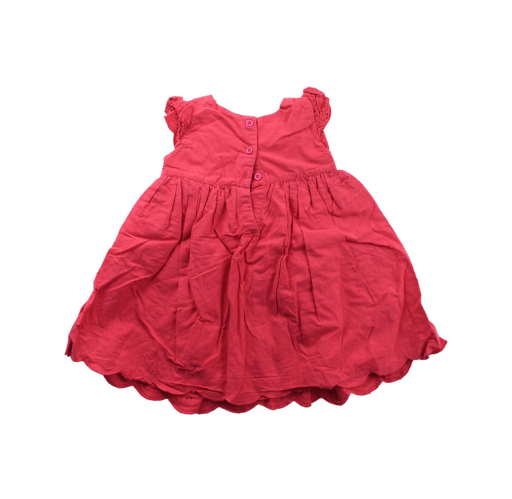 A Red Short Sleeve Dresses from Sprout in size 6-12M for girl. (Back View)