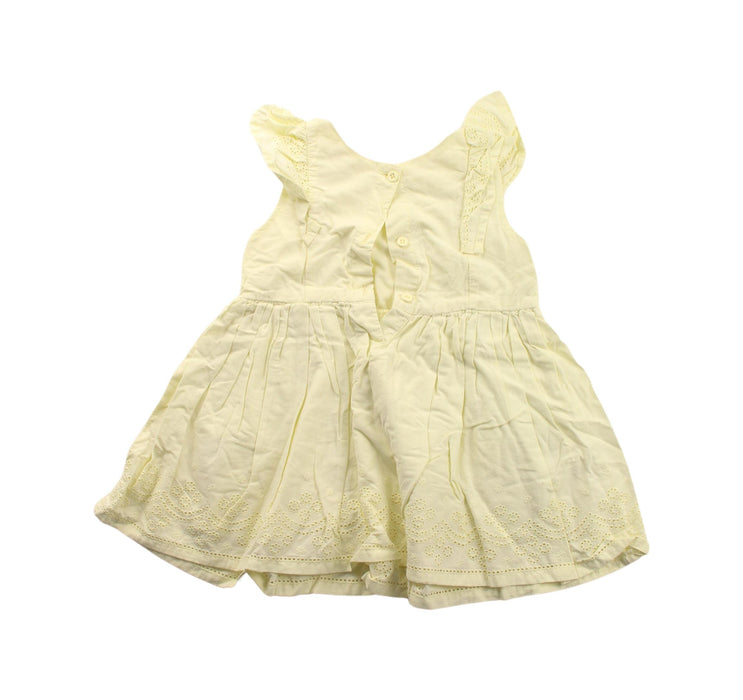 A Yellow Short Sleeve Dresses from Sprout in size 3-6M for girl. (Back View)