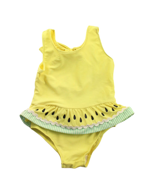 A Yellow Swimsuits from Seed in size 12-18M for girl. (Front View)