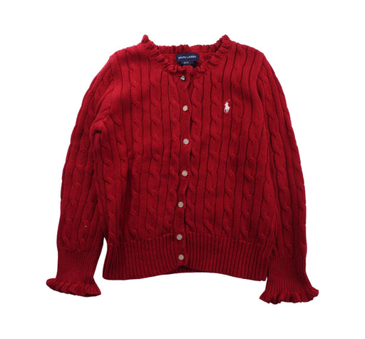 A Red Cardigans from Ralph Lauren in size 7Y for girl. (Front View)