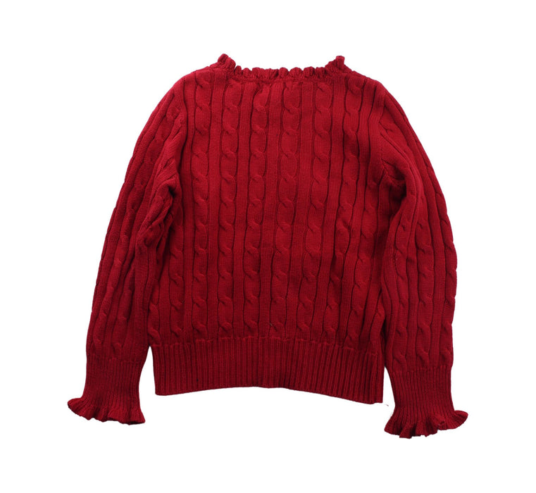 A Red Cardigans from Ralph Lauren in size 7Y for girl. (Back View)