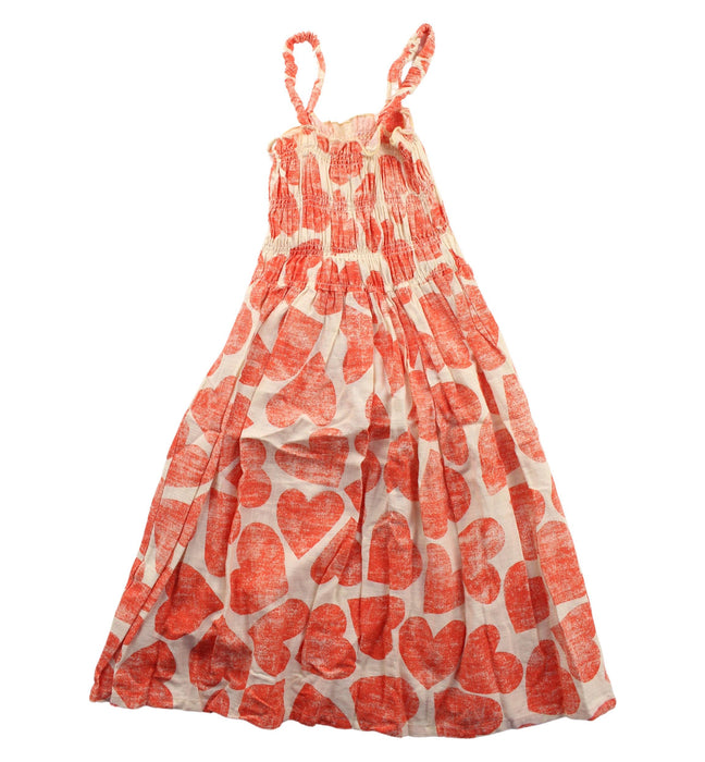 A Orange Sleeveless Dresses from Bobo Choses in size 4T for girl. (Back View)