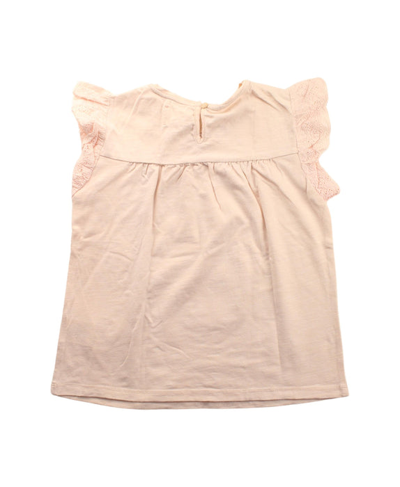 A Beige Short Sleeve Tops from Bonheur du Jour in size 6T for girl. (Back View)