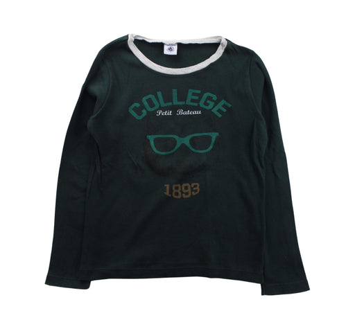 A Green Long Sleeve T Shirts from Petit Bateau in size 8Y for boy. (Front View)