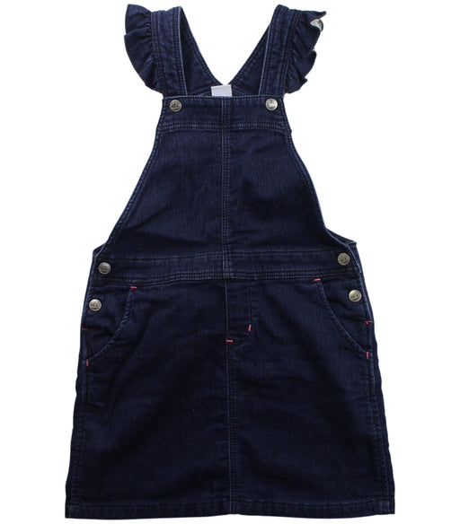 A Blue Overall Dresses from Petit Bateau in size 6T for girl. (Front View)